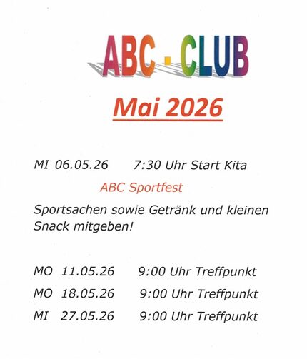 ABC Club Termine Mai 2026