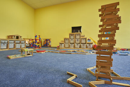 Im Bauzimmer wird fleißig gebaut, getüftelt und ausprobiert!