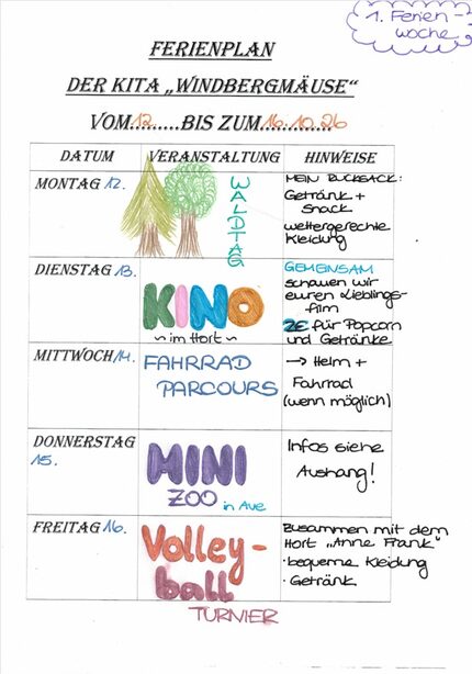 1. Ferienwoche Herbstferien 26